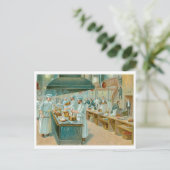 Koch Restaurant Vintage Küche Postkarte (Stehend Vorderseite)
