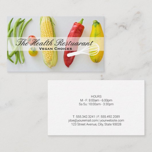 Koch | Restaurantbesitzer | Gemüse Visitenkarte (Vorne/Hinten)