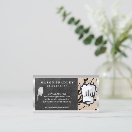 Koch | Restaurantbesitzer | Nahrungsmittelindustri Visitenkarte (Stehend Vorderseite)