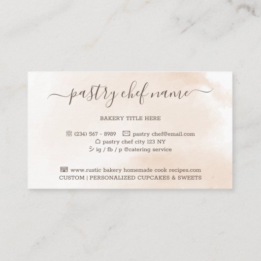 Koch Rolling Button Bäckerei Visitenkarte (Rückseite)