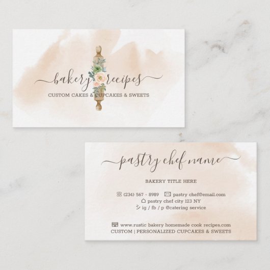 Koch Rolling Button Bäckerei Visitenkarte (Vorne/Hinten)