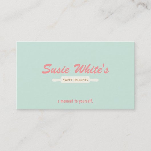 Koch-Rolling-Button Niedlich Retro-Bäcker Nr. 3 Visitenkarte (Vorderseite)