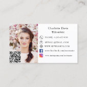 Koch, rosa skaliert, weibliches Foto QR-Code Visitenkarte (Rückseite)