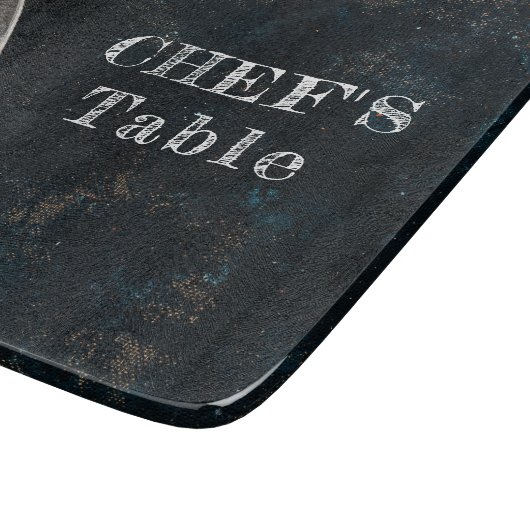 Koch rustikaler Kochtext Schneidebrett (Ecke)