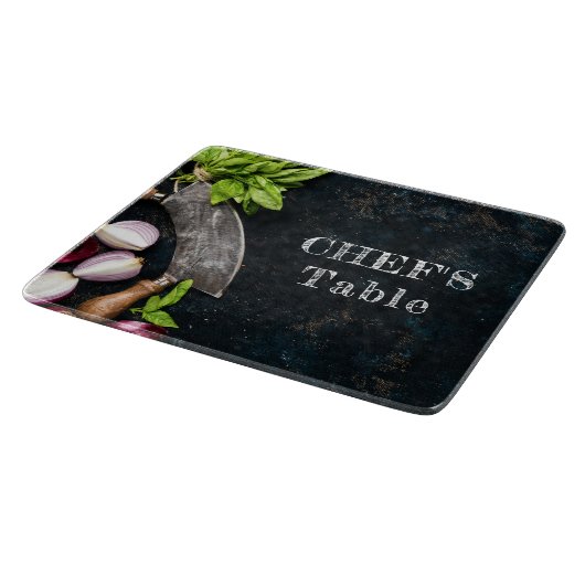 Koch rustikaler Kochtext Schneidebrett (Ecke)