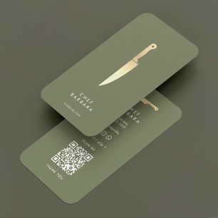 Koch Sage Imitats Gold Knife Moderne Visitenkarte