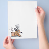 Koch saßen da und dachten mit Küchenwerkzeugen nac Flyer (Hand)