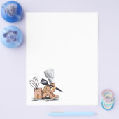 Koch saßen da und dachten mit Küchenwerkzeugen nac Flyer (Einzeln)