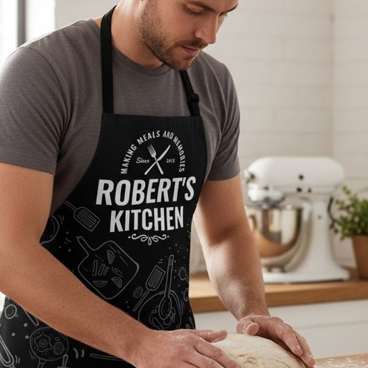 Koch Schürze mit Individuelle Name Männer Personal