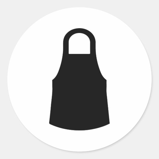 Koch Schürze Silhouette Runder Aufkleber (Vorderseite)
