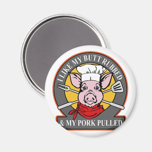 Koch Schweinegrill ziehen mein Schweinebrill Grill Magnet (Vorderseite/Rückseite)