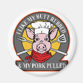 Koch Schweinegrill ziehen mein Schweinebrill Grill Magnet (Vorne)
