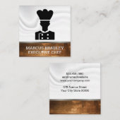 Koch | Seidendrapery | Holzrahmen Quadratische Visitenkarte (Vorne/Hinten)