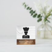 Koch | Seidendrapery | Holzrahmen Quadratische Visitenkarte (Stehend Vorderseite)