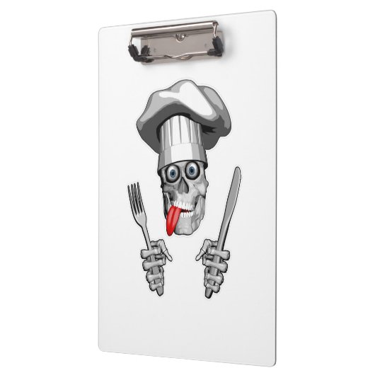 Koch Skull: Messer und Gabel Klemmbrett (Links)