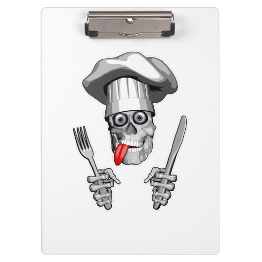 Koch Skull: Messer und Gabel Klemmbrett (Vorderseite)