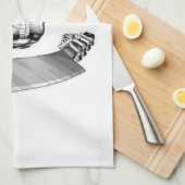 Koch Skull mit Metzgermesser Küchentuch (Viertel Falte)