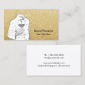 Koch Sommelier Moderner Goldener Glitzer Visitenkarte (Vorne/Hinten)