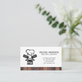 Koch Spatula Burger Logo | Holz Visitenkarte (Stehend Vorderseite)