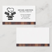 Koch Spatula Burger Logo | Holz Visitenkarte (Vorne/Hinten)