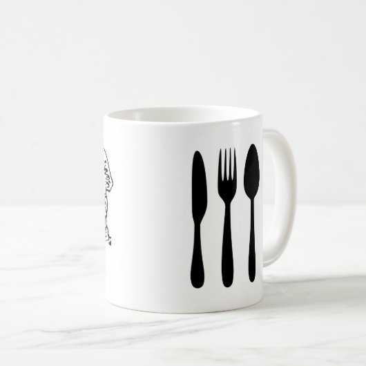 Koch Spoon Fork Knife Black Kaffeetasse (VorderseiteRechts)