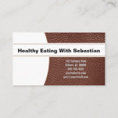 Koch Spoons Brown Leather Custom Foto Visitenkarte (Rückseite)