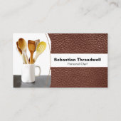 Koch Spoons Brown Leather Custom Foto Visitenkarte (Vorderseite)