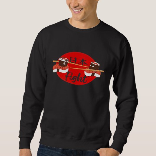 Koch Sushi kämpft Japanisch Sweatshirt (Vorderseite)