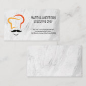 Koch-Symbol | Marmorweiß Visitenkarte (Vorne/Hinten)