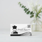 Koch-Symbol | Whisky | QR-Code Visitenkarte (Stehend Vorderseite)