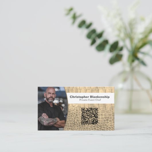 Koch Tan Schlange Hauttextur Benutzerdefiniertes F Visitenkarte (Stehend Vorderseite)