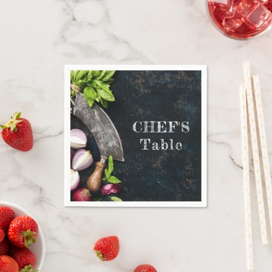 Koch Tisch rustikale Küche Party Serviette (Beispiel)