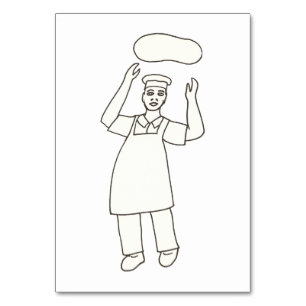Koch Tossing Pizza Reading Flashcards für Erwachse Tischnummer