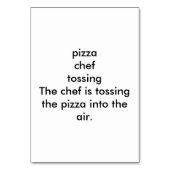 Koch Tossing Pizza Reading Flashcards für Erwachse Tischnummer (Rückseite)