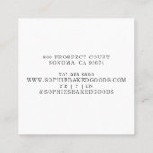 Koch Typografie Quadratische Visitenkarte (Rückseite)