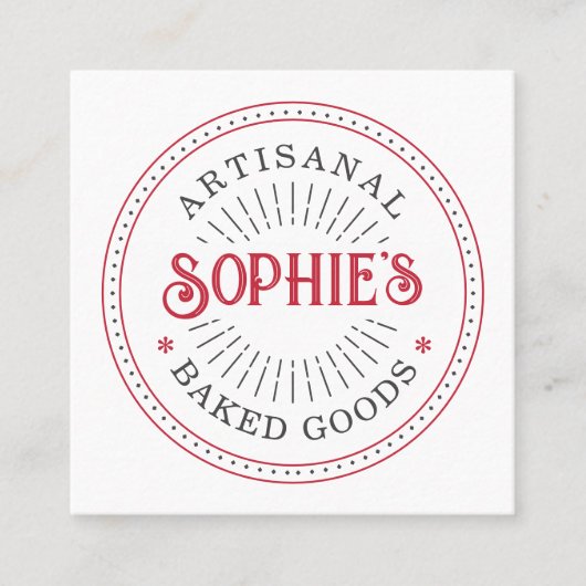 Koch Typografie Quadratische Visitenkarte (Vorderseite)