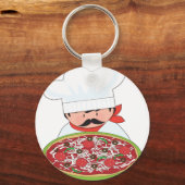 Koch und Pizza Schlüsselanhänger (Vorderseite)