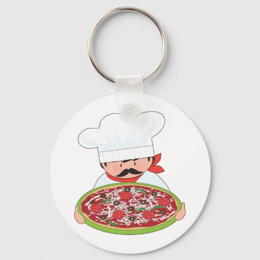 Koch und Pizza Schlüsselanhänger (Vorderseite)