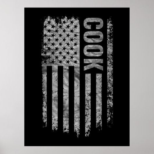 Koch USA-Flagge mit abgenutztem Design Poster (Vorne)