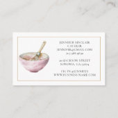 Koch Utensitis für die Bäckerei mit Aquarellbäcker Visitenkarte (Rückseite)