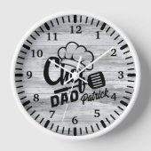 "Koch Vater" Koch's Hat Typografy Grilling Uhr (Vorderseite)