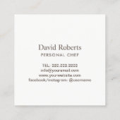 Koch Vintag Silverware Logo Event Catering Quadratische Visitenkarte (Rückseite)