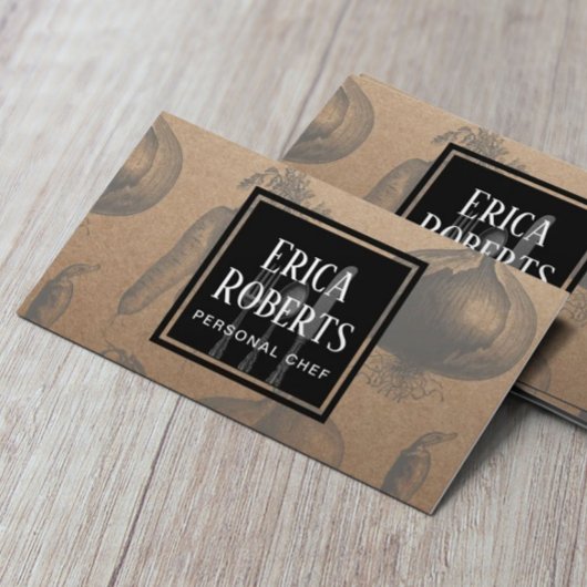 Koch Vintage Pflanzendarstellung Rustikale Kraft Visitenkarte