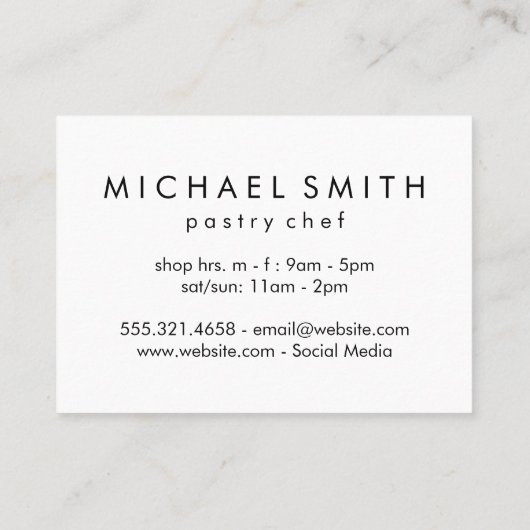 Koch Visitenkarte (Rückseite)