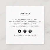 Koch-Visitenkarte Quadratische Visitenkarte (Rückseite)