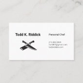 Koch-Visitenkarten Visitenkarte (Rückseite)