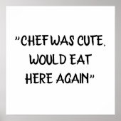 Koch war niedlich, würde hier wieder lustigen Koch Poster (Vorne)