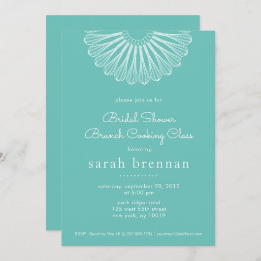 Koch Whisk Brunch Cooking Class Einladung (Vorne/Hinten)