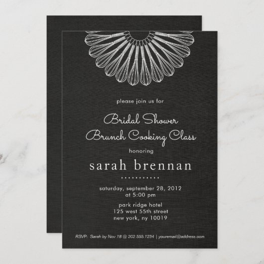 Koch Whisk Brunch Cooking Class Einladung (Vorne/Hinten)