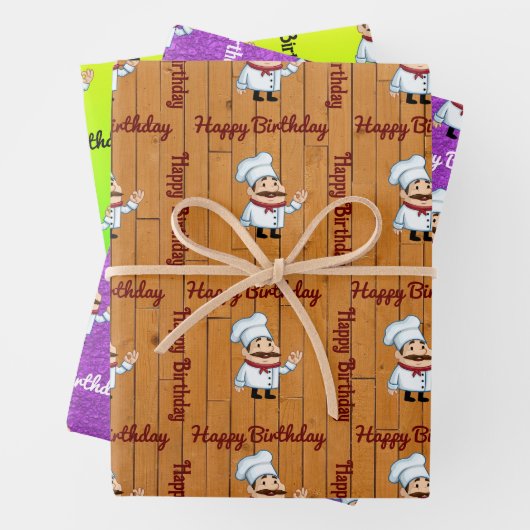 Koch Wrapping Paper Flat Sheet Set 3 Geschenkpapier Set (Beispiel)